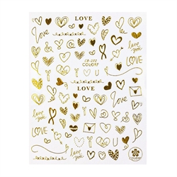 Guld hjerter klistermærker, cb-202, CNB